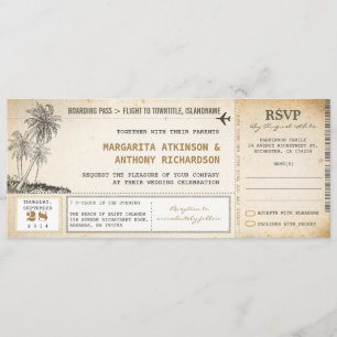 invitaciones a una boda con un vuelo de tarjeta de