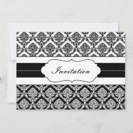 invitaciones a una boda damasca "en blanco y negro