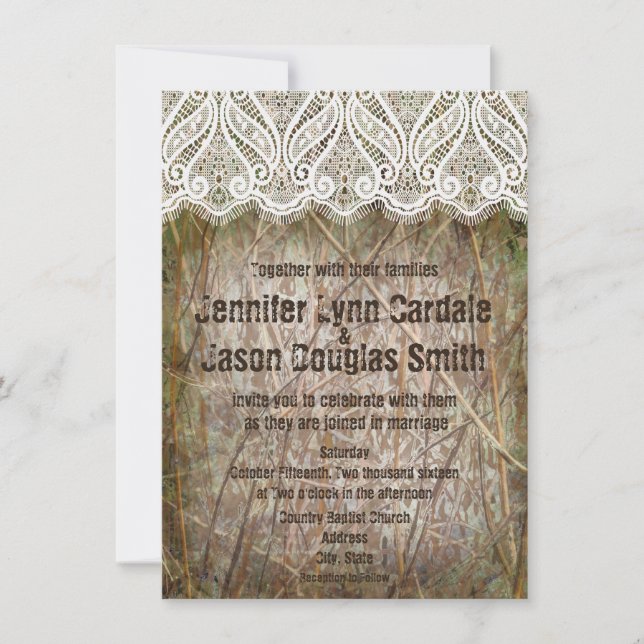 Invitaciones a una boda de cacería de campamento r (Anverso)