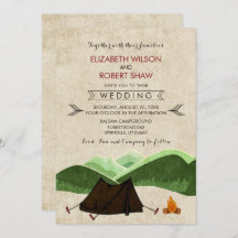 Invitaciones a una boda de campamento rústico