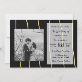 Invitaciones a una boda de fotos moderna de color