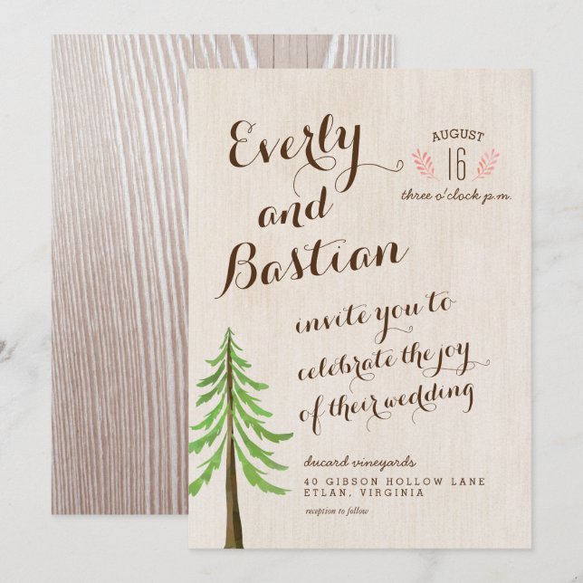 Invitaciones a una boda de glam ruso (Anverso / Reverso)