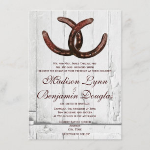 Invitaciones a una boda de madera en el campo de l