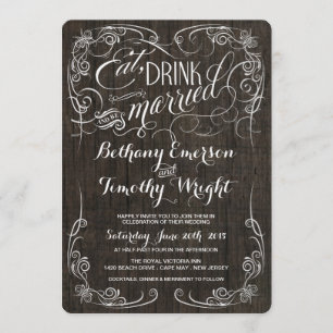 Invitaciones a una boda de madera rústica vanguard
