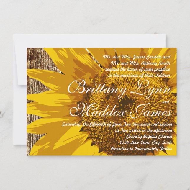 Invitaciones a una boda de mariscos rústicos de gi (Anverso)