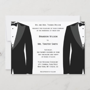 Invitaciones a una boda gay personalizado en blanc