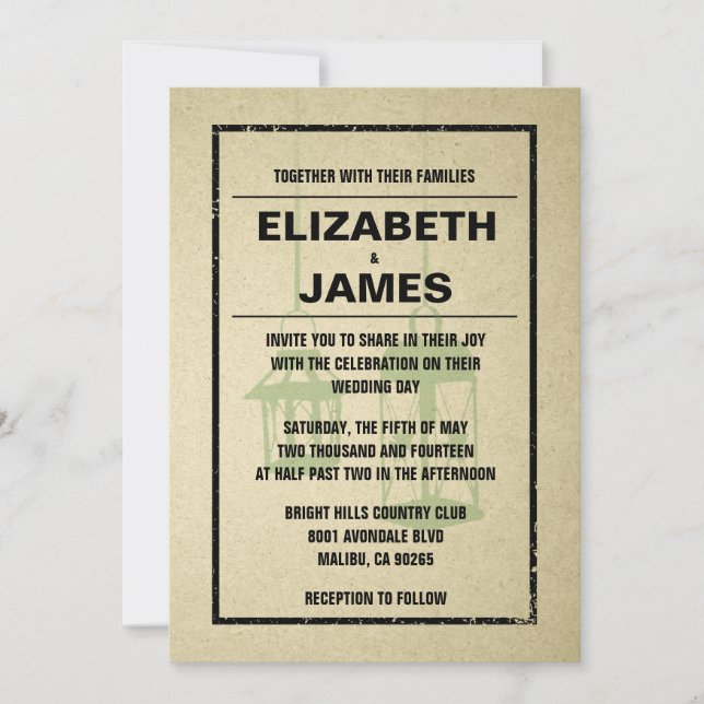 Invitaciones a una boda Rustic Night Light (Anverso)