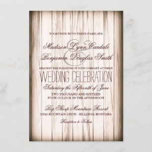 Invitaciones a una boda rústica de artesanía