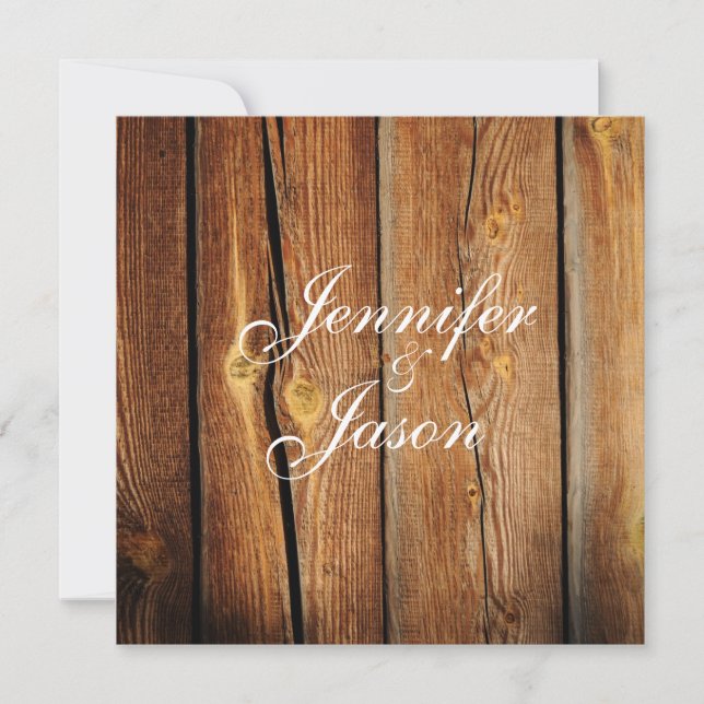 Invitaciones a una boda rústica de artesanía (Anverso)