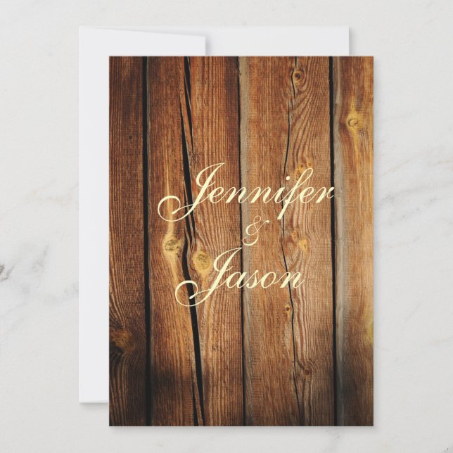 Invitaciones a una boda rústica de artesanía (Anverso)