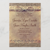 Invitaciones a una boda rústica de bodas de bodas 