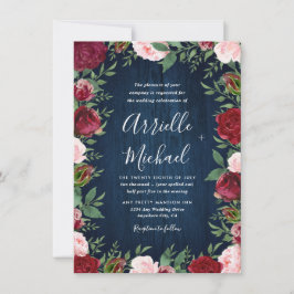 Invitaciones a una boda rústica de invierno floral