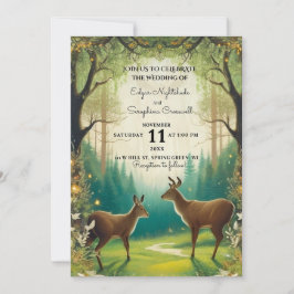 Invitaciones a una boda rústica forestal encantada