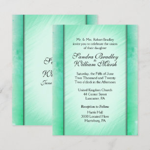 Invitaciones a una boda verde de clase elegante