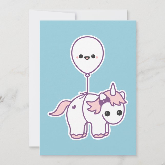 Invitaciones a una ducha de bebé de unicornio (Anverso)