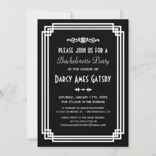 Invitaciones a una fiesta de Bachelorette Art Déco