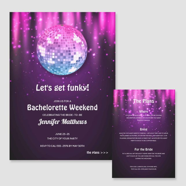 Invitaciones a una fiesta de Bachelorette Disco (Subido por el creador)