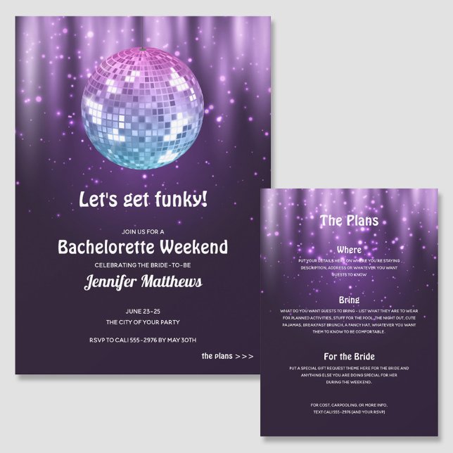 Invitaciones a una fiesta de Bachelorette Disco (Subido por el creador)