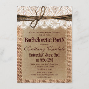 Invitaciones a una fiesta de Bachelorette Rustic B