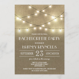 Invitaciones a una fiesta de Bachelorette Rustic B