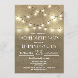 Invitaciones a una fiesta de Bachelorette Rustic B
