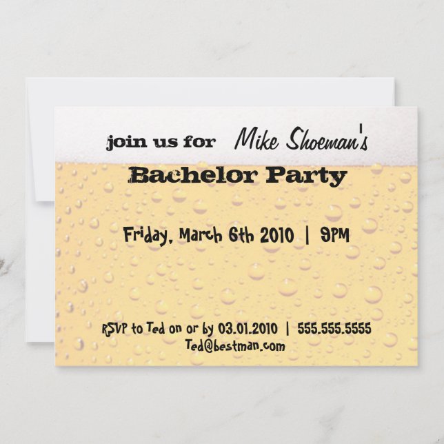 Invitaciones a una fiesta de bachillerato de cerve (Anverso)