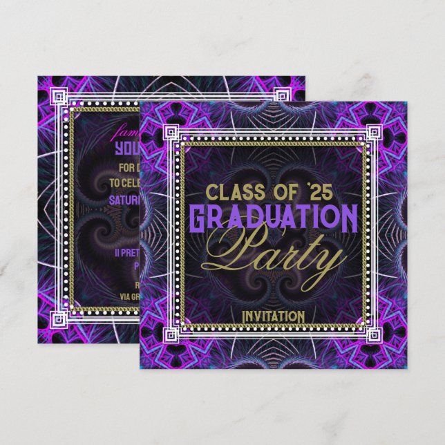 Invitaciones a una fiesta de baile de graduación r (Anverso / Reverso)