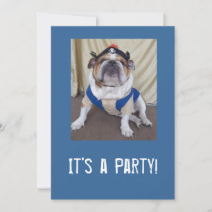 Invitaciones a una fiesta de Bulldog en inglés