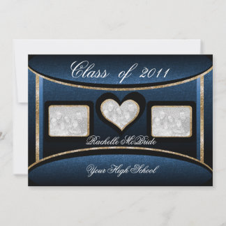 Invitaciones a una fiesta de graduación de Blue &