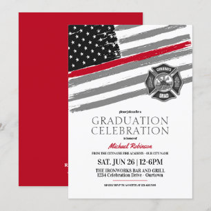 Invitaciones a una fiesta de graduación de bombero