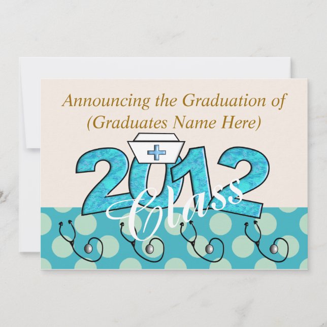 Invitaciones a una fiesta de graduación de enferme (Anverso)