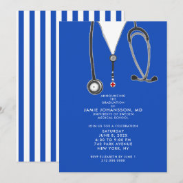 Invitaciones a una fiesta de graduación de médicas