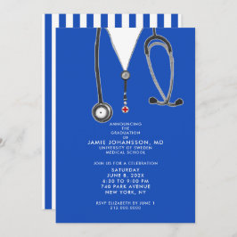 Invitaciones a una fiesta de graduación de médicas