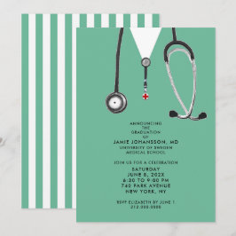 Invitaciones a una fiesta de graduación de médicas