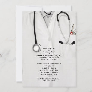 Invitaciones a una fiesta de graduación de médicas