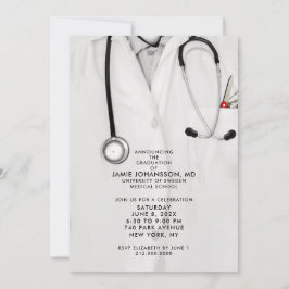 Invitaciones a una fiesta de graduación de médicas