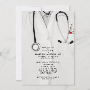 Invitaciones a una fiesta de graduación de médicas