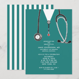 Invitaciones a una fiesta de graduación de médicas
