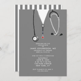Invitaciones a una fiesta de graduación de médicas