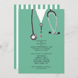 Invitaciones a una fiesta de graduación de médicas