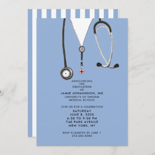 Invitaciones a una fiesta de graduación de médicas
