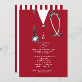 Invitaciones a una fiesta de graduación de médicas