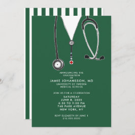 Invitaciones a una fiesta de graduación de médicas