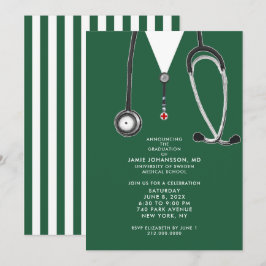Invitaciones a una fiesta de graduación de médicas