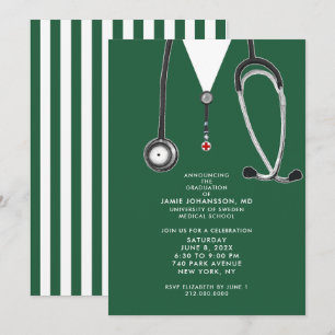 Invitaciones a una fiesta de graduación de médicas