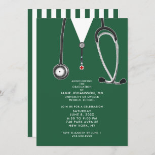 Invitaciones a una fiesta de graduación de médicas