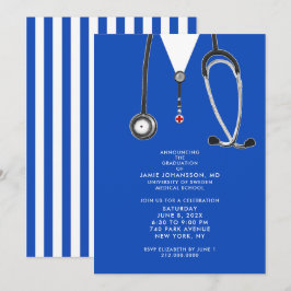 Invitaciones a una fiesta de graduación de médicas