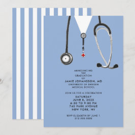 Invitaciones a una fiesta de graduación de médicas