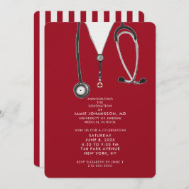 Invitaciones a una fiesta de graduación de médicas