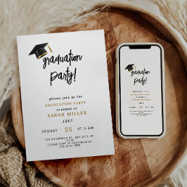 Invitaciones a una fiesta de graduación moderna si